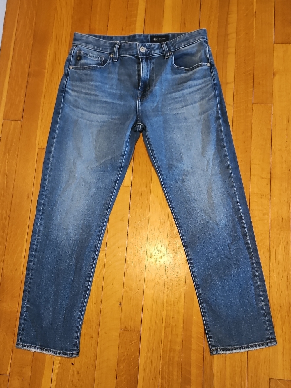 Ag Adriano Goldschmied Slim Straight Jeans in Blue Wash